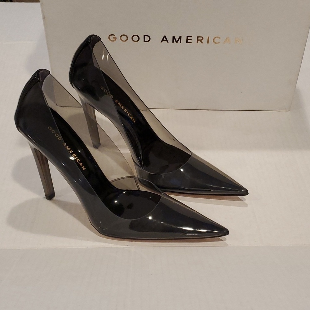 Good American Cinderella Shoes Clear Black 7.5